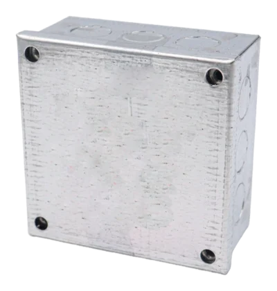 100 x 100 x 50mm (4 x 4 x 2″) Adaptable Box: Knockouts