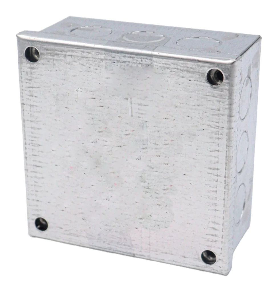 100 x 100 x 50mm (4 x 4 x 2″) Adaptable Box: Knockouts