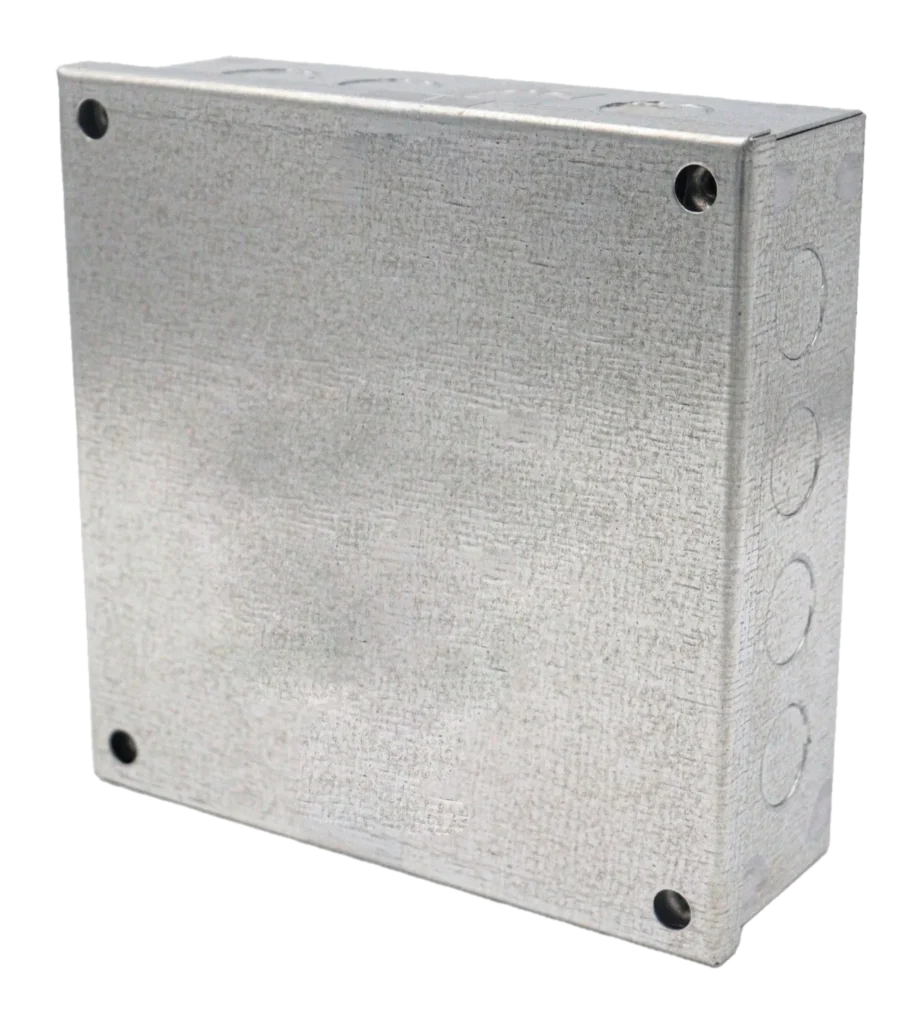 150 x 150 x 75mm (6 x 6 x 3″) Adaptable Box: Knockouts