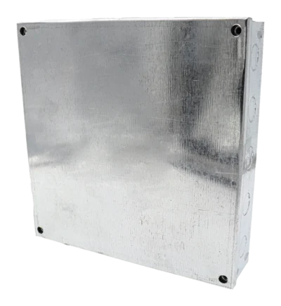 225 x 225 x 50mm (9 x 9 x 2″) Adaptable Box: Knockouts