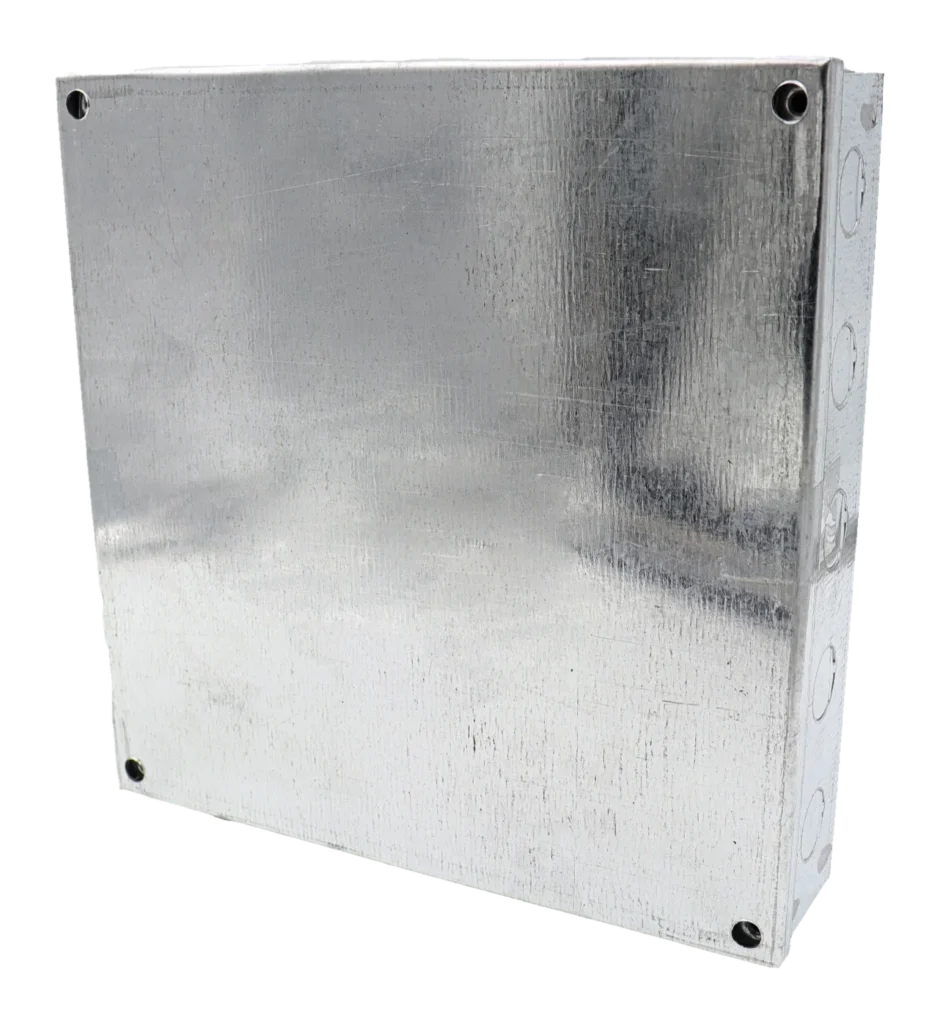 225 x 225 x 50mm (9 x 9 x 2″) Adaptable Box: Knockouts