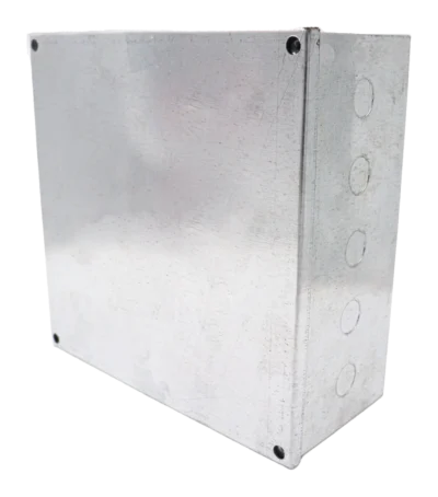 225 x 225 x 100mm (9 x 9 x 4″) Adaptable Box: Knockouts