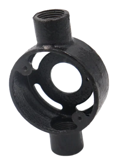 20mm Malleable Through Extension Conduit Box – Black
