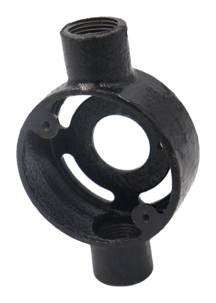 20mm Malleable Through Extension Conduit Box – Black