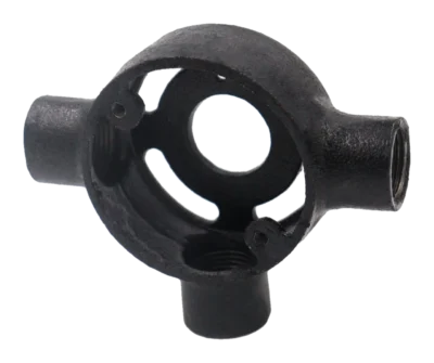20mm Malleable Tee Extension Conduit Box – Black