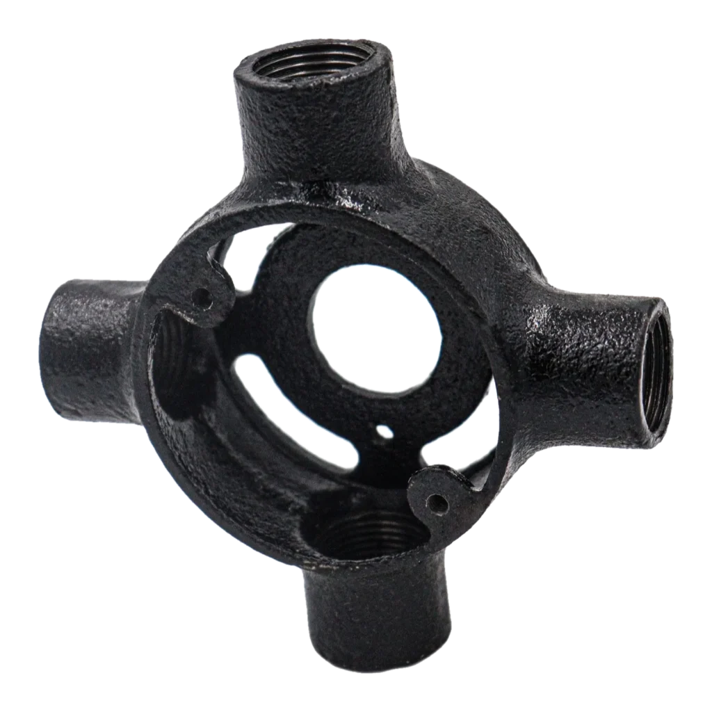 20mm Malleable Intersection Extension Conduit Box – Black