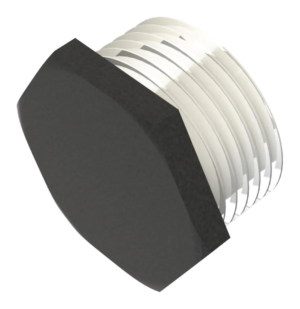 20mm Hexagon Stopping Plug – Black