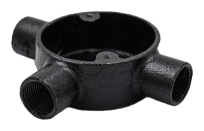 25mm Malleable Tee Conduit Box – Black