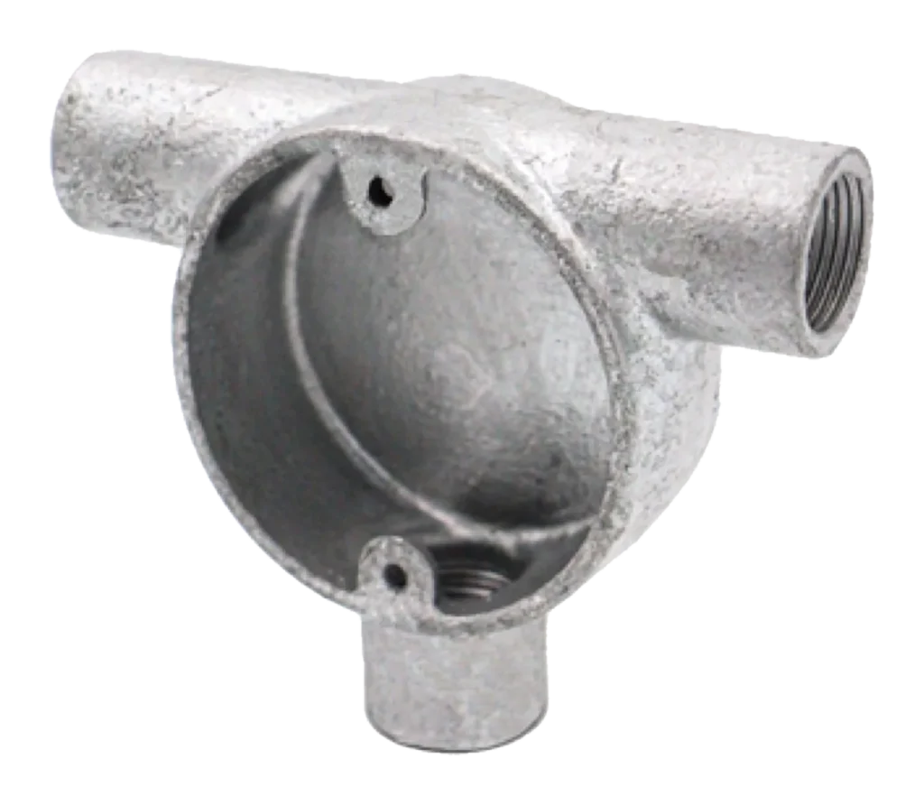 25mm Malleable Tee Conduit Box – HDG