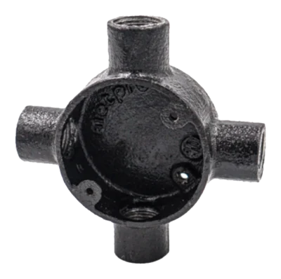 25mm Malleable Intersection Conduit Box – Black