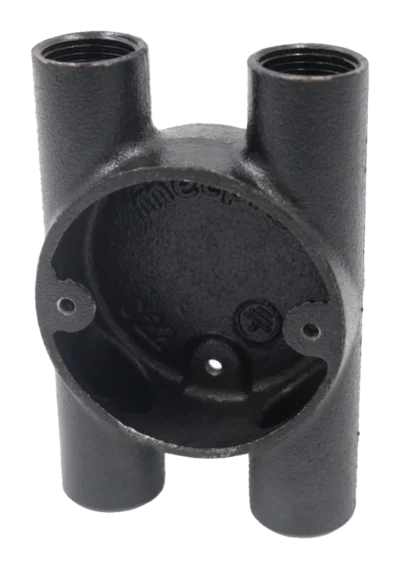 20mm Malleable Through H Conduit Box – Black