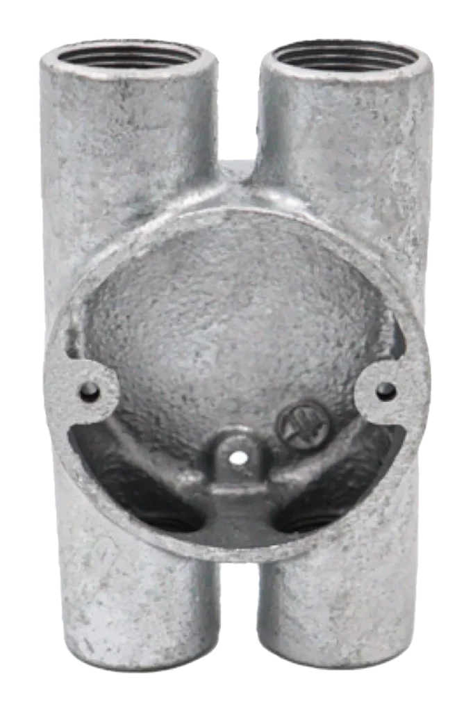 20mm Malleable Through H Conduit Box – HDG