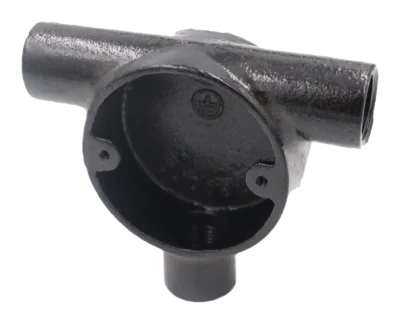 20mm Malleable Tangent Tee Conduit Box – Black