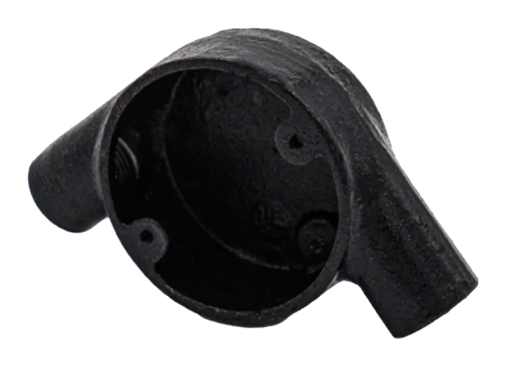 20mm Malleable Tangent Angle Conduit Box – Black