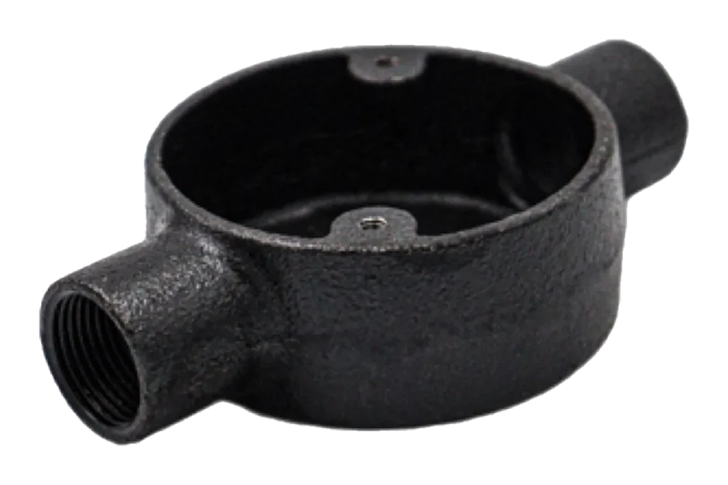 20mm Malleable Through Conduit Box – Black