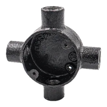 20mm Malleable Intersection Conduit Box – Black