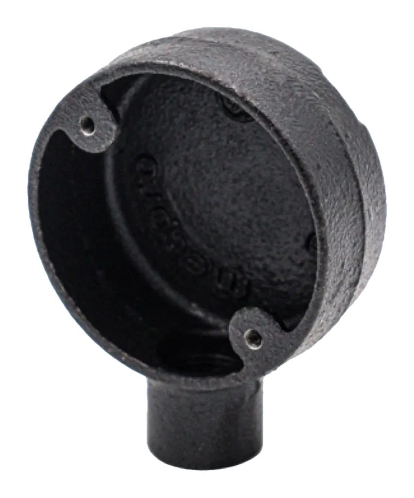 25mm Malleable Terminal Conduit Box – Black