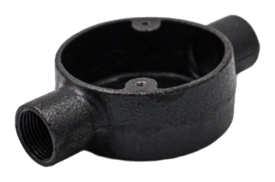 25mm Malleable Through Conduit Box – Black