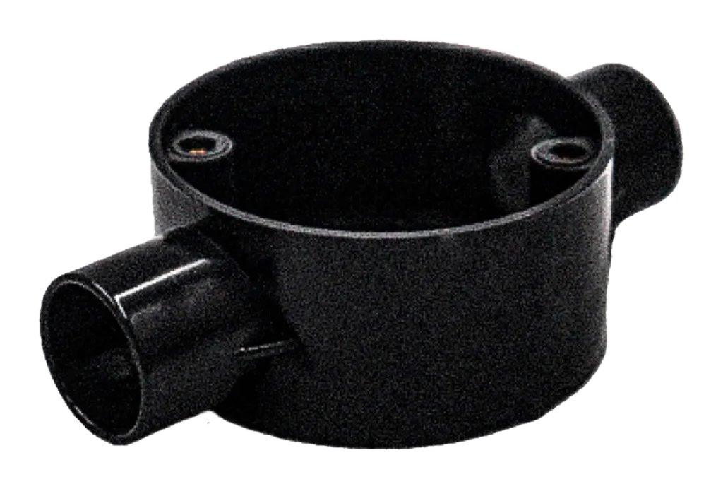 25mm Through PVC Conduit Box – Black