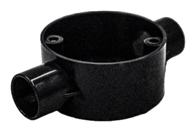 25mm Through PVC Conduit Box – Black