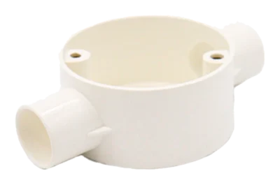 25mm Through PVC Conduit Box – White