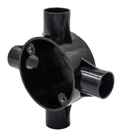 25mm Intersection PVC Conduit Box – Black