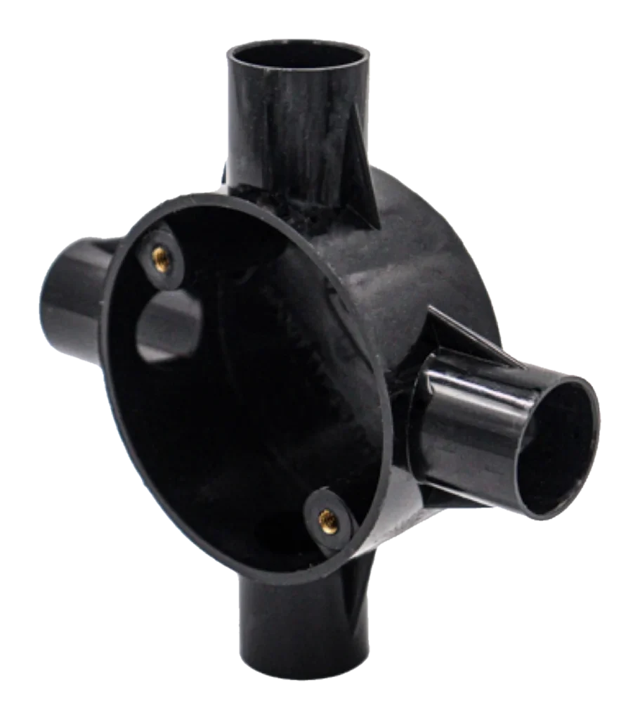 25mm Intersection PVC Conduit Box – Black