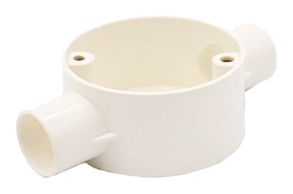 20mm Through PVC Conduit Box – White