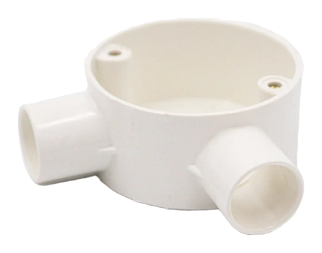 20mm Angle PVC Conduit Box – White