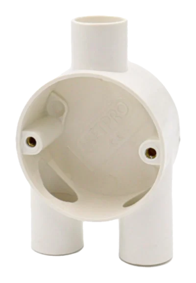20mm Branch Y PVC Conduit Box – White