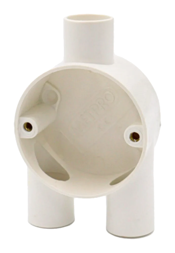 20mm Branch Y PVC Conduit Box – White