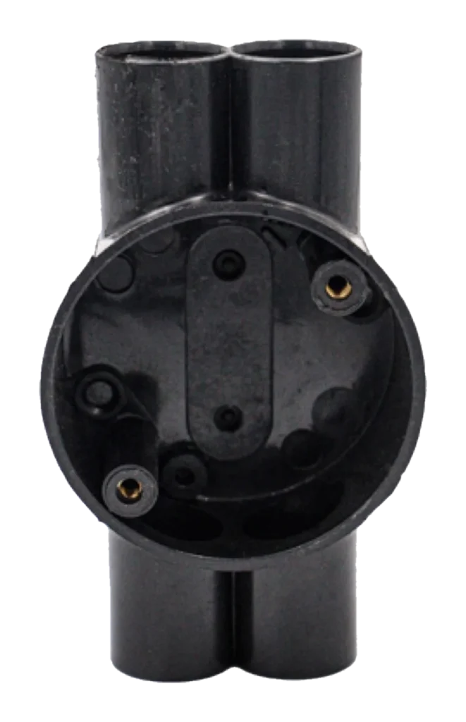 20mm H Through PVC Conduit Box – Black