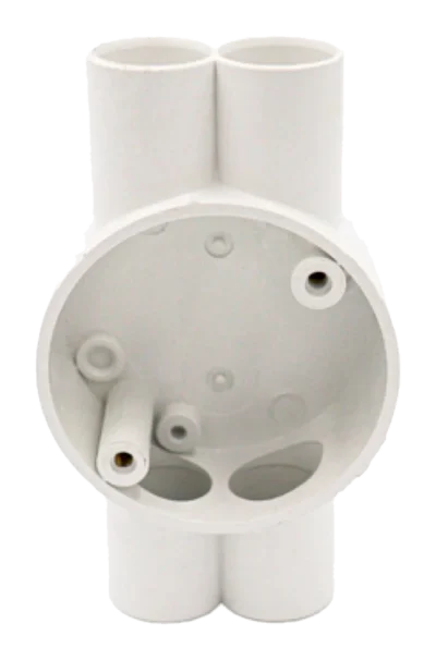 20mm H Through PVC Conduit Box – White