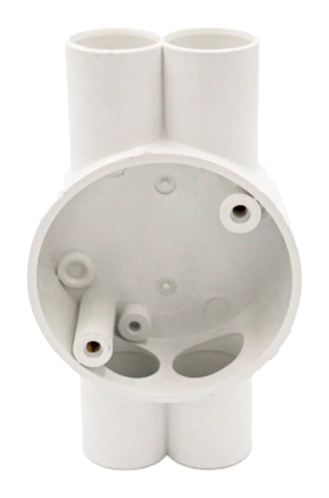 20mm H Through PVC Conduit Box – White