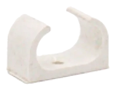 25mm PVC Spring Clip Saddle: Round – White