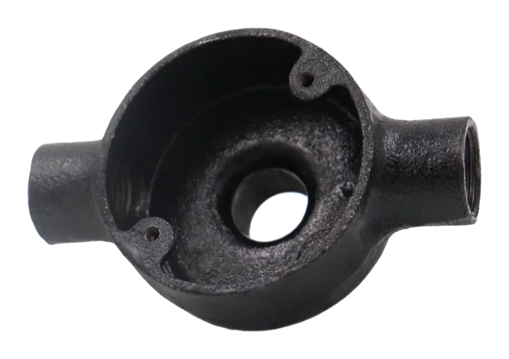 20mm Malleable Through Back Outlet Conduit Box – Black