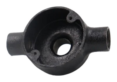 20mm Malleable Through Back Outlet Conduit Box – Black