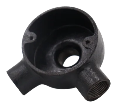 20mm Malleable Angle Back Outlet Conduit Box – Black