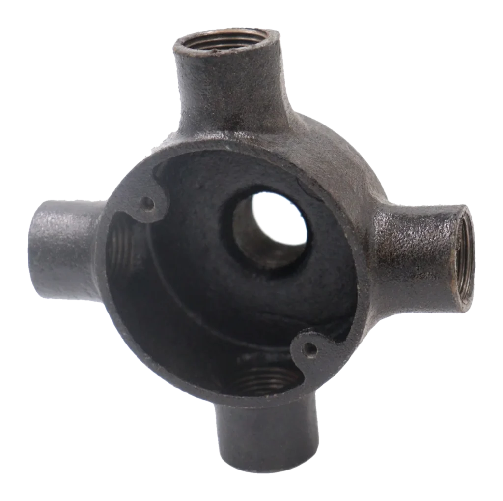 20mm Malleable Intersection Back Outlet Conduit Box – Black
