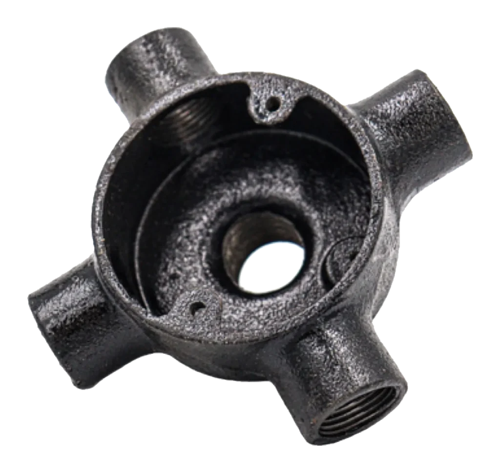 20mm Malleable Tee Back Outlet Conduit Box – Black