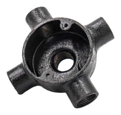 20mm Malleable Tee Back Outlet Conduit Box – Black